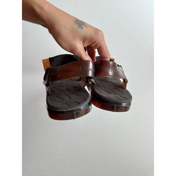 MELISSA x RIDER Papete Black Brown Rubber Webbed Dad Sandals, Size 9/38 - Picture 8 of 15